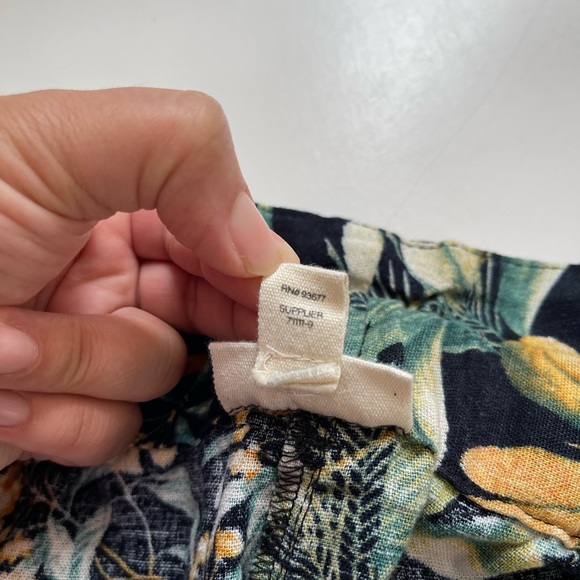 a.n.a Tropical Black Lenin Rayon Blend Elastic Waist Draw String Shorts Sz XXLT - Picture 11 of 11